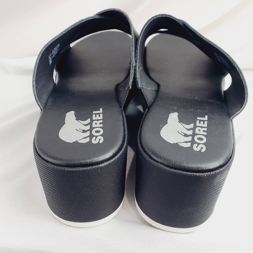 ❤️NWOT Sorel Cameron Platform Mule Wedge Black Slide SlipOn size 11 - Picture 6 of 11